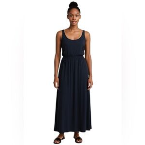 blue maxi dress with pockets Freya Merino Wool Maxi Dress